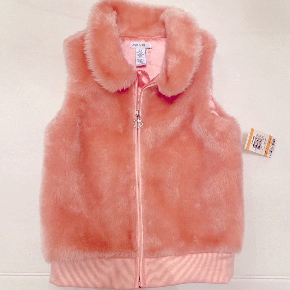 🆕 Adorable Faux Fur Girl Vest 6X
